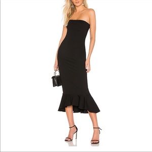 Revolve Izzy Ruffle Maxi Dress in Black by Superdown worn once